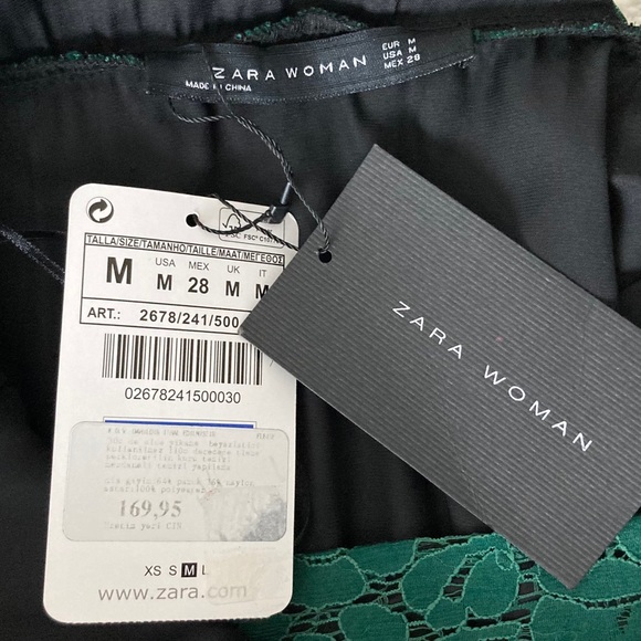NWT Zara green lace dress - Picture 3 of 6